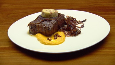Pan Fried Rump with Anchovy Butter