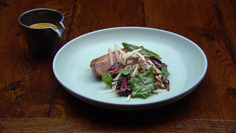 Duck Breast with Persimmon and Ginger Sauce