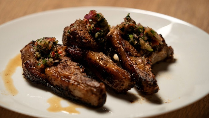Lamb Cutlets with Spicy Marinade and Fresh Chutney