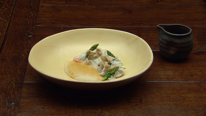Prawn Cooked in Fennel Oil with Prawn Head Custard