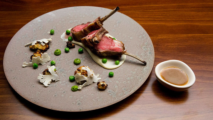 Lamb Rack with Cauliflower Puree and Roast Cauliflower