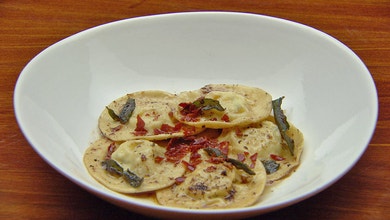 Pear and Ricotta Ravioli with Sage Burnt Butter