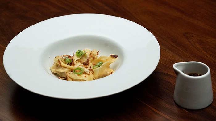 Pork and Prawn Wontons with Szechuan Sauce