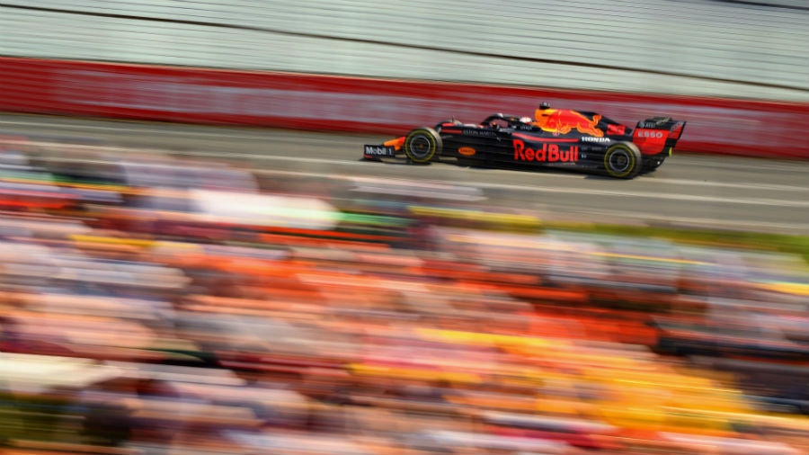 Max Verstappen of the Netherlands driving the Aston Martin Red Bull Racing RB15