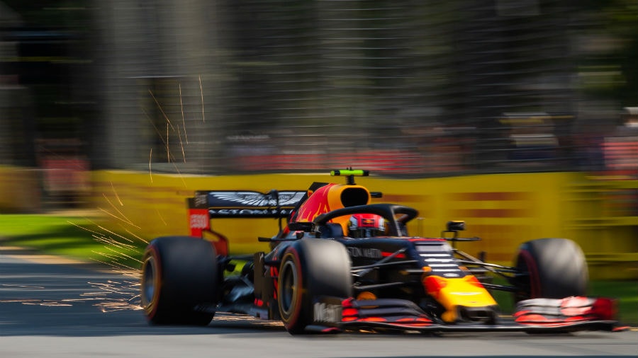 Red Bull Racings French driver Pierre Gasly speeds through a corner during the third Formula One practice session in Melbourne