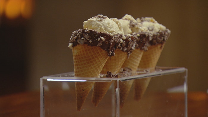 Choc-Corn with a Waffle Cone
