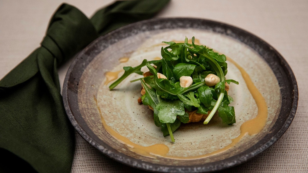 Goat's Cheese Tart with Rocket Salad and Vinaigrette