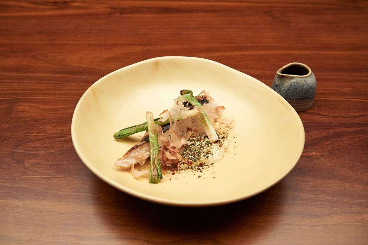 Yakitori Style Chicken with Bonito Mayonnaise and Furikake Seasoning