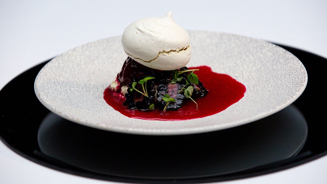 Szechuan Pavlova with Beetroot and Blackberry