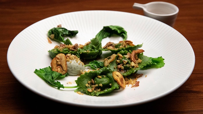 Cappelletti with Blue Cheese and Chestnut with Chicken Jus Gras