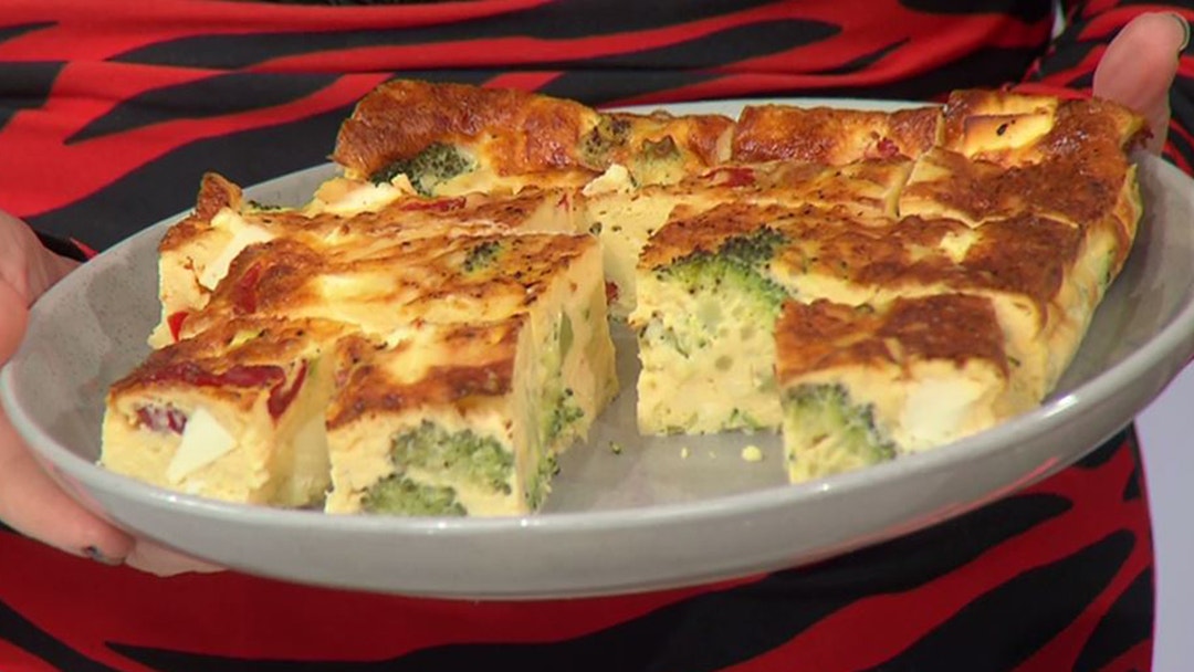 Loaded Vegetable Frittata Slice Recipe
