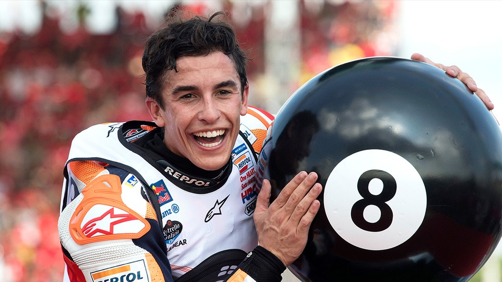 Marc Marquez celebrates Victory