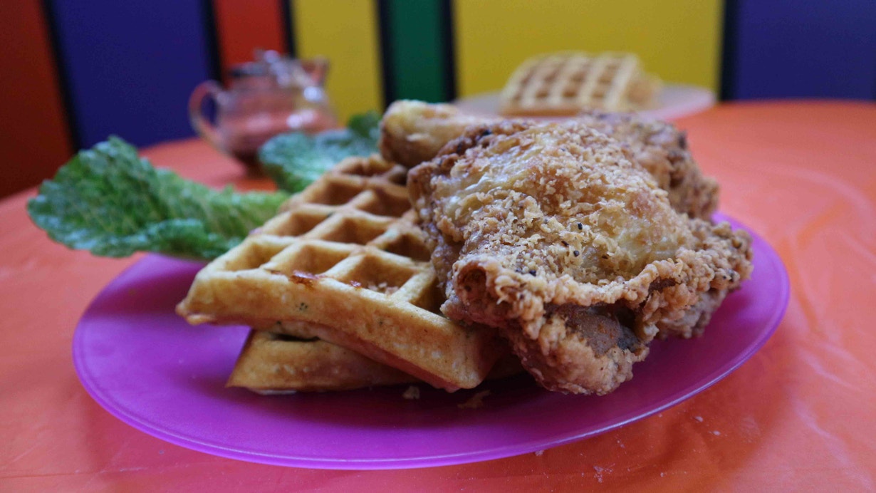 Chive and Cheddar Waffles