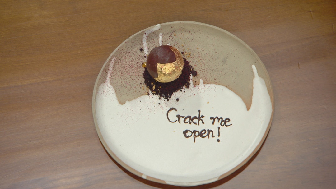 Hazelnut Chocolate Crack with Dark Chocolate Tia Maria Mousse