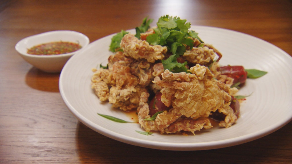 Deep Fried Soft Shell Crab with Red Nam Jim