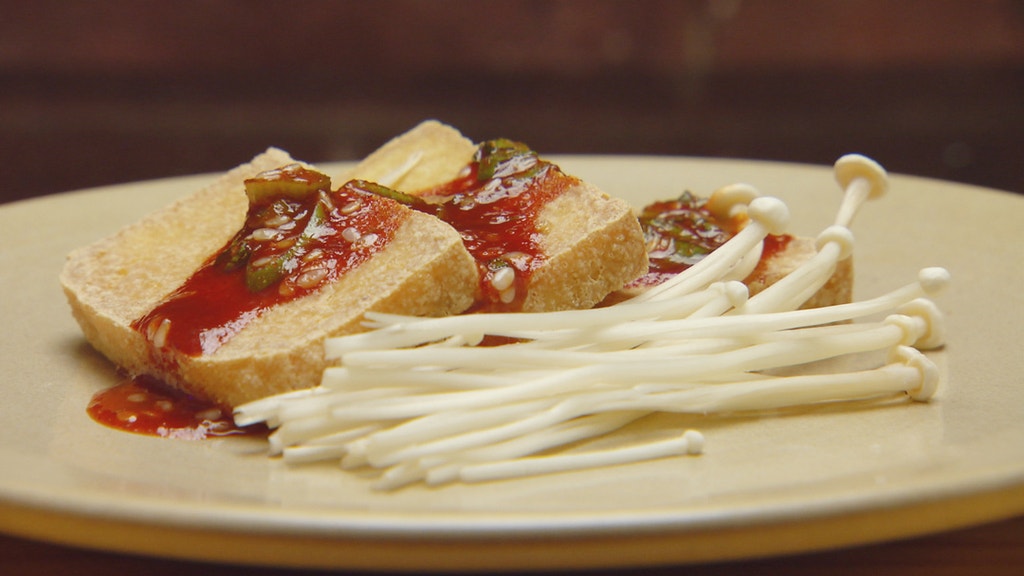 Deep Fried Tofu with Gochujang Vinaigrette