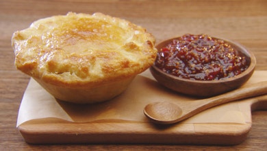 Pork and Fennel Pie with a Tomato Chilli Relish