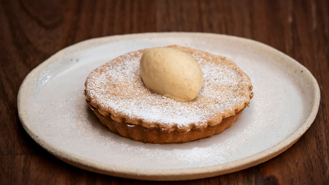 Brown Butter & Apple Tart with Caramelised Golden Raisin Ice Cream
