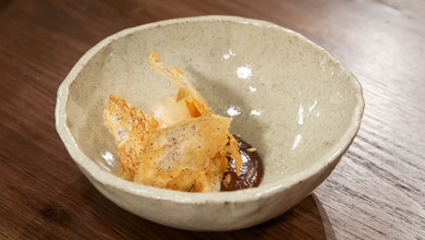 Burnt Parsnip Caramel, Salted Hazelnut & Wattleseed Ice Cream