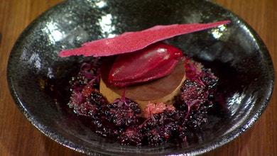 Smoked Chocolate Mousse with Dark Fruit