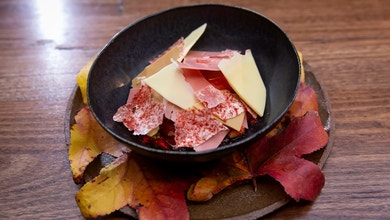 Start Of Autumn with Wild Fennel Ice Cream, Strawberry Sorbet & Chocolate Leaves