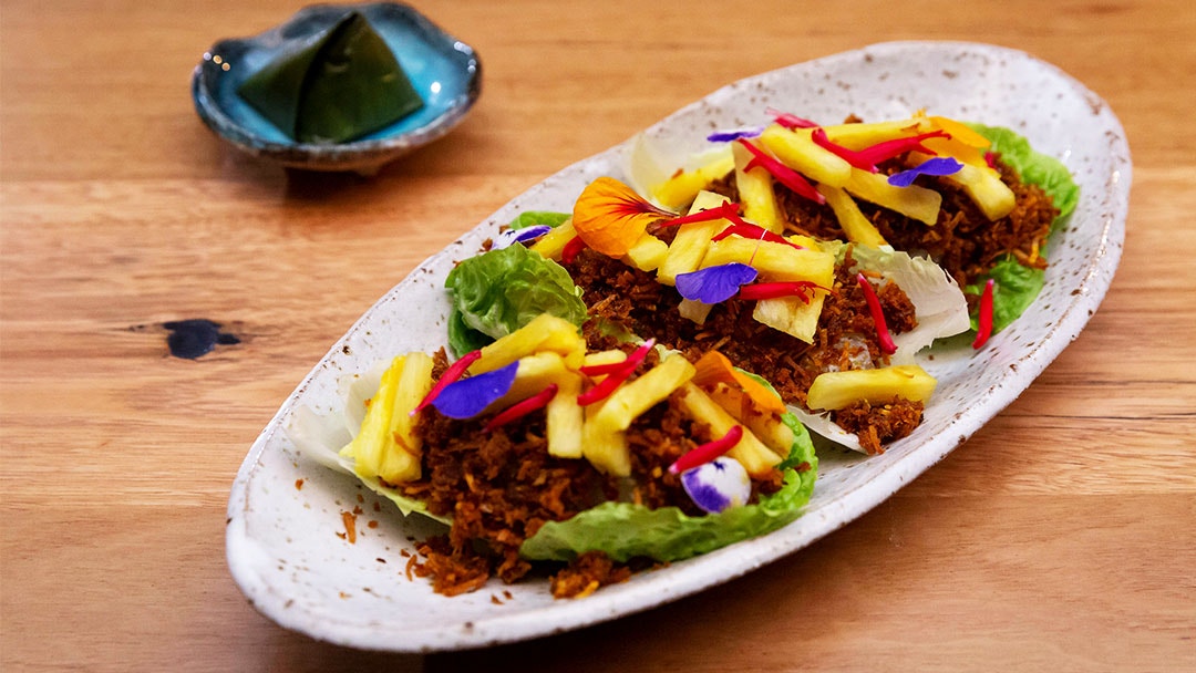 Lettuce Cups with Sago Dumplings and Rempah Udang