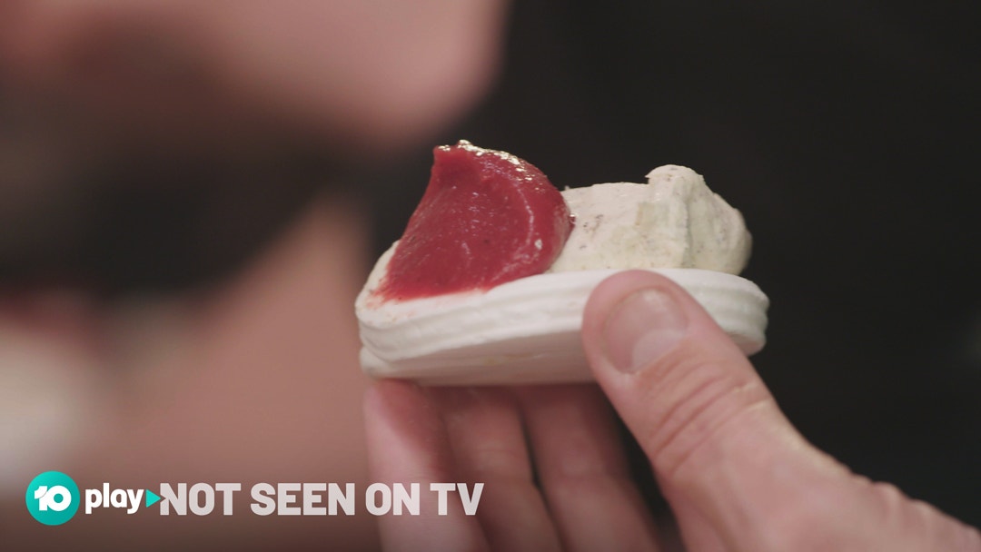 Wattleseed Creamed Meringue With Quandong Sauce