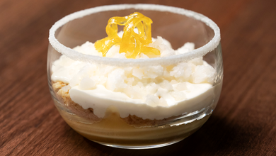 Deconstructed Lemon Tart with Lemon Thyme and Honey Granita