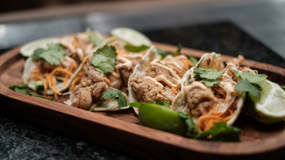 Five Spice Fried Chicken Tacos