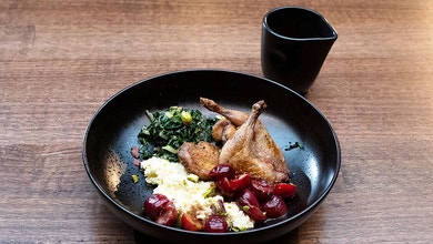 Quail, Smoked Ricotta and Silverbeet