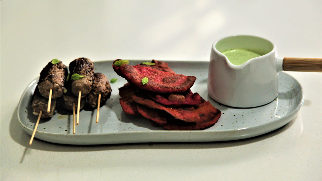 Kofta with Beetroot Flatbread