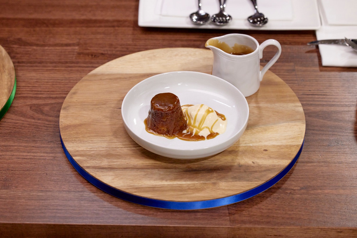 Sticky Date Pudding with Butterscotch Sauce and Vanilla Ice Cream