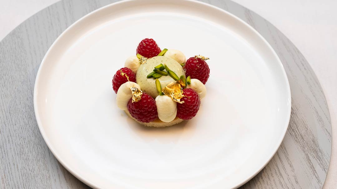 Sable, Raspberry and Pistachio Parfait