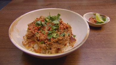 Jackfruit Curry with Crispy Rice