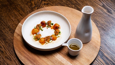 Tomato Broth with Pickled Cucumber, Laotian Tomato Salsa