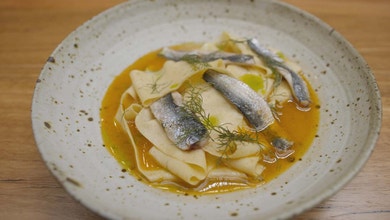 Pappardelle with Sardines, Native Aqua Pazza