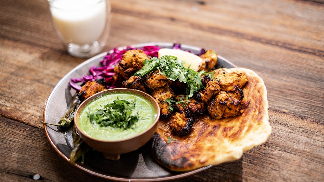 Tandoori Chicken with Flame Grilled Naan and Smoked Lassi