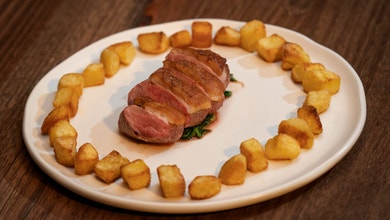 Duck with Duck Fat Potatoes and Silverbeet