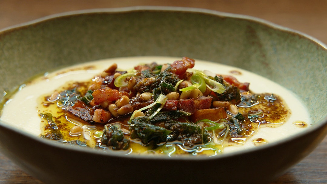 Cauliflower Soup With Roasted Pumpkin And Burnt Butter