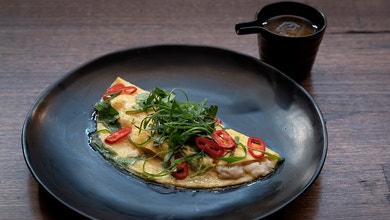 Crab Omelette with Compound Chilli Butter