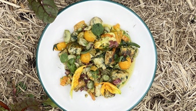 Ricotta and Rainbow Chard Gnocchi with Cherry Tomatoes 