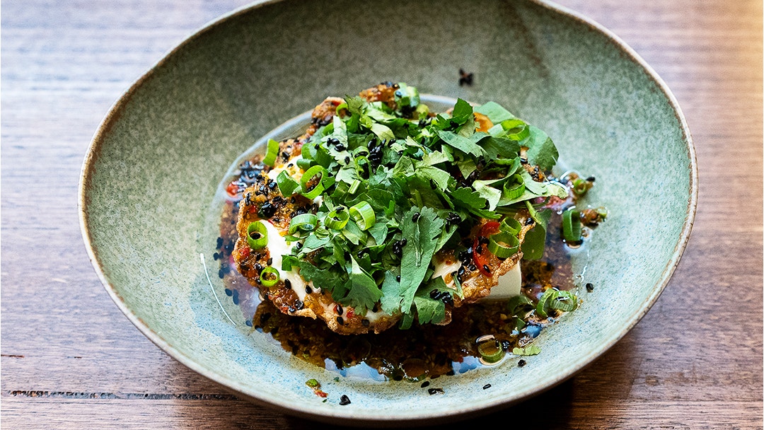 Silken Tofu with Fried Egg and Yummy Sauce