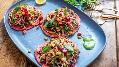 Spiced Lamb Pita Tacos with Green Yoghurt