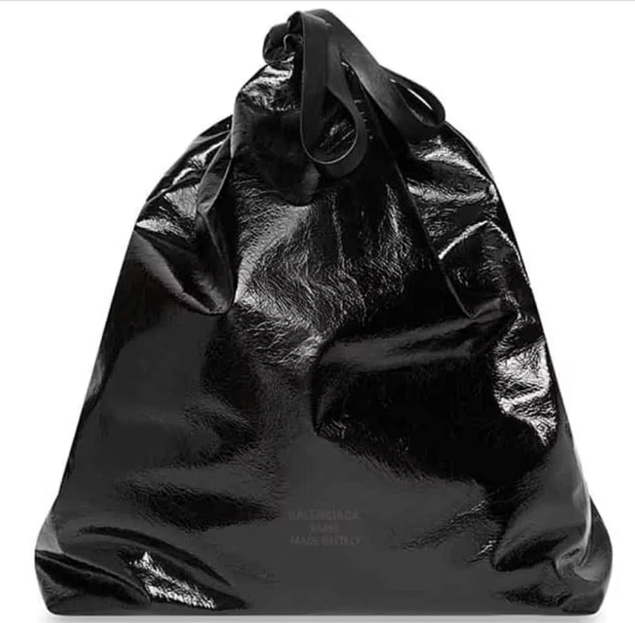 Balenciaga Trash Bag Large Pouch Black in Calfskin Leather - US