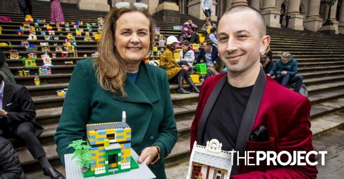 LEGO Homes Cover Victorian Parliament To Raise Youth Homeless Awareness