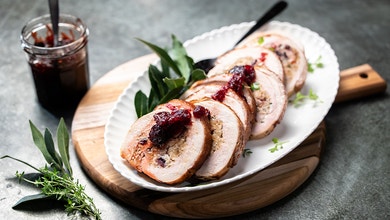 Turkey Roll with Cherry Jam