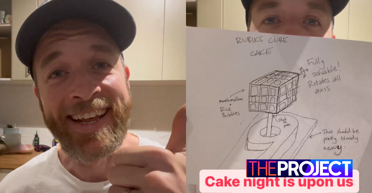 Hamish Blake Attempts To Make The World's First Solvable Cake