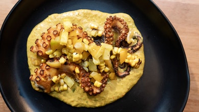 Octopus Yellow Curry with Yellow Salsa