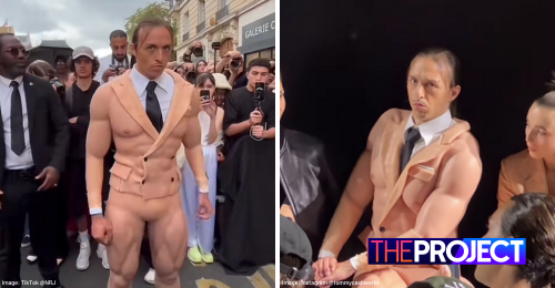 Lifelike Muscular Body Suit Turns Heads At Paris Fashion Week