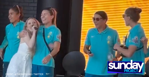 Nikki Webster Surprises Matildas’ Fan Celebration With 'Strawberry Kisses' Performance